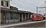 BDeh 1/2  Liseli  der AB ex RhW in Rheineck. Links das funktionslose Stellwerk, wo ich 1970 meine Lehre bei den SBB begonnen habe. Vor zwei Wochen wurden noch die letzten Weichen zur Getreidemühle ausgebaut. (22.10.2019)