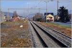 Schlanke Infrastruktur am Bahnhof Rüthi SG.