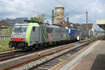 BLS CARGO.
Güterzug in Richtung Süden mit unpassender Doppeltraktion Re 486 505 und Vectron 193 494 vom 29. Mai 2019 anlässlich der Bahnhofsdurchfahrt Basel Badischer Bahnhof.
Foto: Walter Ruetsch  