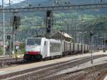 RailPool - 186 104-6 mit Gterzug bei der ausfahrt aus dem Bahnhof Brig am 02.09.2013