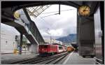 GlacierExpress 902 mit Ge 4/4 I 605  Silvretta  nach Davos Platz verlsst den Bahnhof Chur.