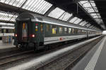 SBB: IC Ersatzzug Basel SBB Badischer Bahnhof - Hamburg Altona mit alten nicht modernisierten Bpm verstärkt. Die Aufnahme entstand in Zürich HB am 30. August 2017 kurz vor der Abfahrt.
Foto: Walter Ruetsch