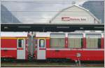 Neben italienisch sind deutsch und romanisch die Sprachen der RhB, gesehen in Landquart. (30.04.2009)