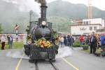 125 Jahre Rhätische Bahn.Tag der offenen Tür in Landquart.Dampfzugfahrten HW Landquart-Containerterminal und zurück mit Lok Nr.1  Rhätia  Landquart 10.05.14