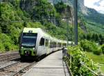 BLS / 100 Jahre Ltschbergbahn - Triebzug RABe 535 112 bei der durchfahrt im Bahnhof Blausee-Mitholz am 30.06.2013