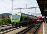 BLS - NINA Triebzug RABe 525 020-4 im Bahnhof Konolfingen am 01.06.2014