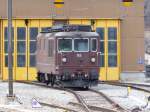 BLS - Re 4/4 183 abgestellt im Bahnhofsareal in Brig am 16.02.2016