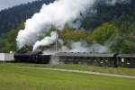 Sonderzug 27.9.2008 bei La Presta,Val de Travers, gezogen von der SBB Historic C5/6 Elefant, Nr.2978. Baujahr 1917, SLM Winterthur, 1190KW, max 65km/h, Gewicht 128t