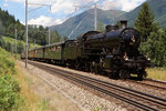 SBB HISTORIC: 
 Schweiz aktuell am Gotthard  - Dampfzug mit der C 5/6 2978 und nostalgischen Wagen ab Airolo bis Biasca am 28. Juli 2016. 
Foto: Walter Ruetsch