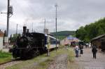 E3/3 No.2 erledigte am 10.05.2013 in Sissach den Pendelzugverkehr zu den 1.Schweizer Dampftagen
