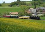 VHE/DBB: Auf der auf Busbetrieb umgestellten Teilstrecke Sumiswald Grünen - Huttwil verkehren wieder Dampfzüge.