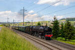 Nach einer mehrjährigen Revision unternahm die 214A65 am 7.6.2024 eine Lastprobefahrt. Der Extrazug fuhr von Koblenz über Eglisau nach Bülach und zurück. Eglisau, 7.6.2024