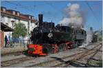 50 Jahre Blonay - Chamby; Mega Steam Festival: die SEG G 2x 2/2 105 und die CP E 164 verlassen nun ebenfalls Blonay Richtung Chamby.