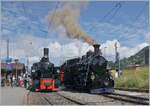  Festival Suisse de la Vapeur 2022 / Schweizer Dampffestival 2022  der Blonay-Chamby Bahn: Nochmals die beiden Dampfloks im Detail: Während die BFD HG 3/4 N° 3 den direkten Zug ab Vevey