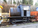 BMK - Reste vom Bahnmuseum Kerzers/Kallnach - Hier eine kleine Dampflok  Abgestellt in Kallnach am 13.01.2018