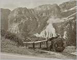 Nachdem das Bild der BFD HG 3/4 N° 3 Anklang fand, hier noch ein weiters auf  alt  getrimmtes Dampflokbild, diesmal wurde auch die Hochspannungsleitung über die Grimsel  entfernt :   Wir