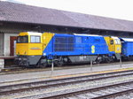 Scheuchzer Gleisbau - Lok  Am 4/4  92 85 88 40 003-8 abgestellt in Fribourg am 10.05.2016