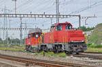 Am 840 017-7 zusammen mit dem Tm 234 115-4, durchfahren den Bahnhof Pratteln. Die Aufnahme stammt vom 21.08.2017.