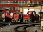 SBB - Die Abendsonne Geniessen der Tm 2/2  234 090-9 und die Loks 842 002-2 und 841 027-6 im Gterbahnhof von Schaffhausen am 01.03.2012...