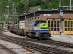 BLS - Am 843 501-8 unterwegs als Bauzug im Bahnhof Brig am 18.05.2018