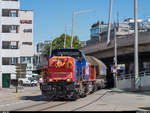 Der Güterzug in der Stadt am 4.