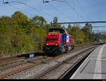 SBB - Lok  Am 843 061-3 bei der durchfahrt im Bahnhof Mies am 08.10.2020