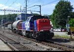 SBB - Am 843 079-5 mit Güterwagen im Bhf.