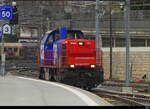 SBB - Lok 843 078-7 bei der durchfahrt im Geleise 50 im Bhf.