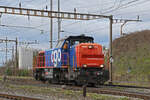 Am 843 061-3 durchfährt am 09.01.2025 solo den Bahnhof Pratteln.