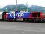 SBB cargo - Zur 125 Jahr Feier der Rheintallinie wurde die Am 843 077-9 im Gterbahnhof von Buchs/SG zur Besichtigung aufgestellt.. Foto vom 25.05.2008