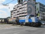 Panlog 98 85 5847 001-5 rangiert in Emmenbrcke am 30.August 2011