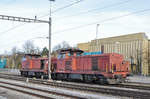 Für die beiden Bm 4/4 18428 und 18413 hat bald die letzte Stunde geschlagen. Sie stehen auf einem Nebengleis beim Bahnhof Kaiseraugst und warten auf den Abbruch bei der Firma Thommen. Die Aufnahme stammt vom 11.03.2017.