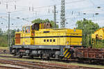 Rangierlok Bm 98 85 5847 853-9 rangiert beim badischen Bahnhof. Die Aufnahme stammt vom 14.07.2018.