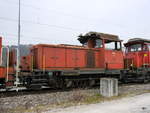 SBB - Rangierlok Em 3/3 18818 abgestellt im Güterbahnhof in Biel/Bienne am 24.02.2018