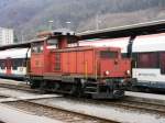 SBB - Rangierlok Em 3/3 18823 im Bahnhof Chiasso am 27.02.2015