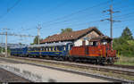 Wiedereröffnung der Strecke Etzwilen - Singen am 16. August 2020.<br>
Die Em 3/3 18814 der Stiftung Museumsbahn SEHR & RS wartet in Etzwilen auf die Ankunft des Eröffnungszuges.