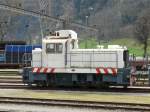 ARGE / AMA Amsteg - 837 905-9 abgestellt im Bahnhofsareal von Erstfeld am 09.04.2012 ..