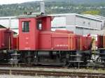 SBB - Fahrzeugausstellung im SBB Werksttteareal Biel/Bienne mit der Rangierlok Tm 2/2 918 anlsslich der 150 Jahre Feier des Jurabogens am 26.09.2010     