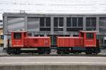 SBB Tmf 232 301-2 und 308-7 (Tmf 98 85 5 232 301-2 CH-SBB I und Tmf 98 85 5 232 308-7 CH-SBB I) am 17.03.2018 im Bahnhof St. Margrethen SG