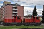 Tm 2/2 232 308-7 und 232 305-3 im Anschlussgleis nach Widnau in Heerbrugg. (04.04.2018)