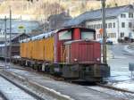 SBB - Tm 2/2 8767 abgestellt im Bahnhof Reuchenette-Pery am 03.01.2010