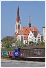 Tm IV im Gterbahnhof St.Gallen mit Kirche St.Otmar.