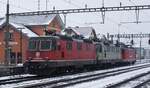 Classic Rail AG, SBB, Zuckerfabrik Aarberg Kampagne 2022: Re 4/4 10009 + Re 420 257-8 + Re 420 327-9, Ueberfuhr Aarberg-Zürich, Aarberg, 14.