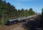 Re 4/4 10008 der Centralbahn hat am 29.09.13 in Tostedt an die andere Seite des Eurostrand Sonderzuges gewechselt und rollt nun nach Lauenbrck, um die Fahrgste aufzunehmen.