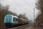 223 066 + 10019 mit Rheingold bei Michelau am 08.12.2013