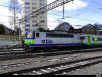 BLS - Re 4/4  420 504-3 unterwegs im Bahnhof Spiez am 09.02.2019