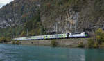 BLS RE Interlaken Ost - Zweisimmen mit Re 4/4 II, ehemals SBB, in Interlaken unterwegs am 20.