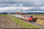 Sersa Re 420 503 mit Zuckerrüben-Leerwagenüberfuhr von Aarberg nach Zuckerfabrik Frauenfeld am 29.