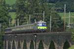 Re 420 509-2 befindet sich am 27.7.08 mit ihrem Zug, dem RE 3268 auf dem Kanderviadukt bei Fruttigen.