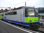 Re 4/4 420 502-7 im Bahnhof von Langnau am 23.02.2007